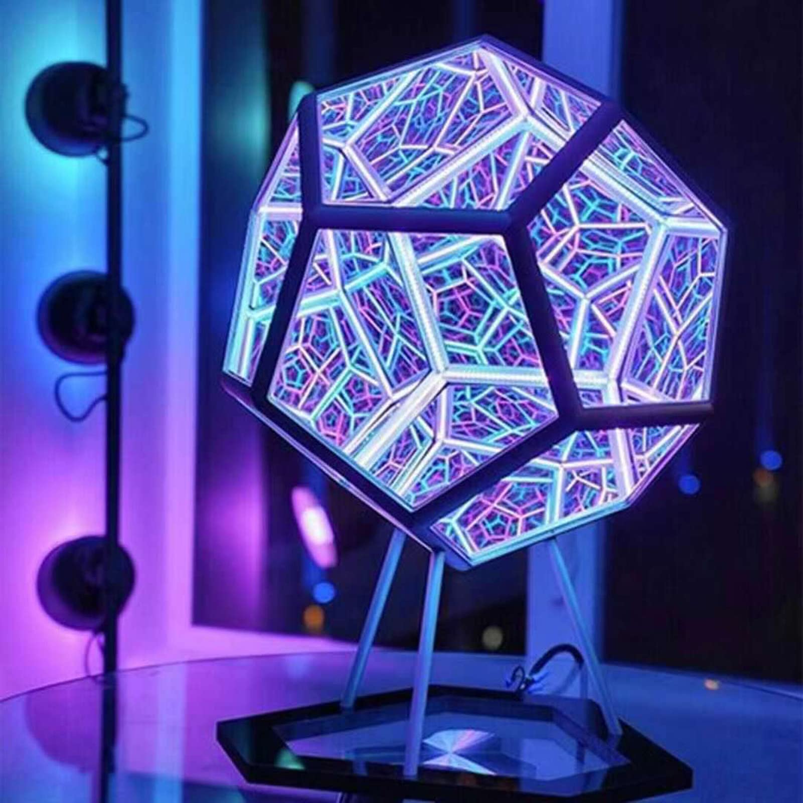 Lámpara LED arte espacial geometría